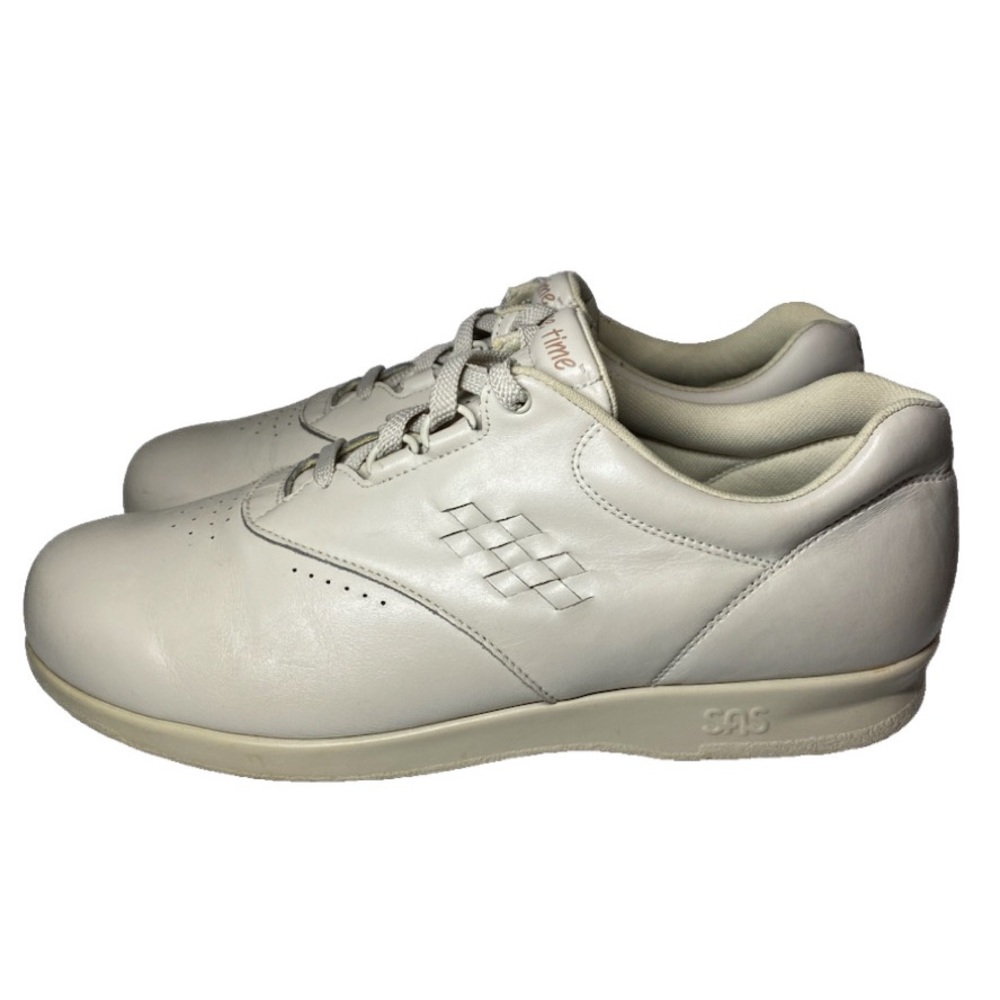 SAS Free Time Walking Shoes Women’s 12 M Cream Lace Up Tri-Pad Comfort Sneakers